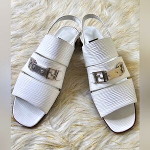 Fendi white sandals